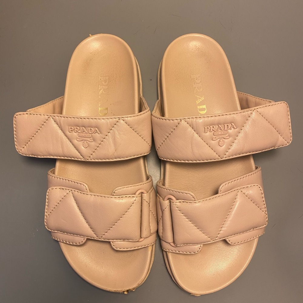 Prada sandals slides 36.5 light pink